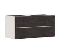 hansgrohe Xevolos E Meuble sous-lavabo, 2 tiroirs, 1 découpe au centre, 1180x550x555mm, pour plan de toilette à poser, 54194730, Couleur: Corps beige sable mat, façade chêne foncé
