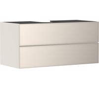 hansgrohe Xevolos E Meuble sous-lavabo, 2 tiroirs, 1 découpe au centre, 1180x550x555mm, pour plan de toilette à poser, 54194790, Couleur: Corps beige sable mat, façade beige sable métallisé