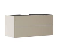hansgrohe Xevolos E Meuble sous-lavabo, 2 tiroirs, 1 découpe au centre, 1180x550x555mm, pour plan de toilette à poser, 54194390, Couleur: Corps beige sable mat, façade bronze structuré