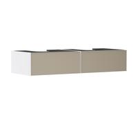 hansgrohe Xevolos E meuble sous lavabo, 2 tiroirs, 1 découpe au centre, 1370x550x275mm, pour console avec vasque à poser, 54316390, Couleur: corps blanc mat, façade bronze structuré