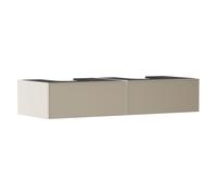 hansgrohe Xevolos E meuble sous lavabo, 2 tiroirs, 1 découpe au centre, 1370x550x275mm, pour console avec vasque à poser, 54317390, Couleur: Corps beige sable mat, façade bronze structuré