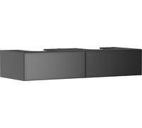 hansgrohe Xevolos E meuble sous lavabo, 2 tiroirs, 1 découpe au centre, 1370x550x275mm, pour console avec vasque à poser, 54318770, Couleur: corps gris ardoise mat, façade gris ardoise métallique