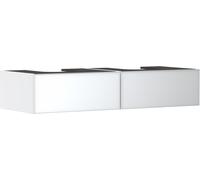 hansgrohe Xevolos E meuble sous lavabo, 2 tiroirs, 1 découpe au centre, 1370x550x275mm, pour console avec vasque à poser, 54316320, Couleur: corps blanc mat, façade blanc métallisé