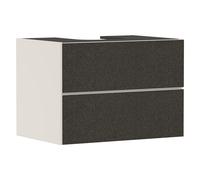 hansgrohe Xevolos E Meuble sous-lavabo, 2 tiroirs, 1 découpe au centre, 780x550x555mm, pour plan de toilette à poser, 54188660, Couleur: Corps beige sable mat, façade textile gris foncé