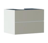 hansgrohe Xevolos E Meuble sous-lavabo, 2 tiroirs, 1 découpe au centre, 780x550x555mm, pour plan de toilette à poser, 54188390, Couleur: Corps beige sable mat, façade bronze structuré