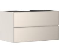 hansgrohe Xevolos E Meuble sous-lavabo, 2 tiroirs, 1 découpe au centre, 980x550x555mm, pour plan de toilette à poser, 54191790, Couleur: Corps beige sable mat, façade beige sable métallisé