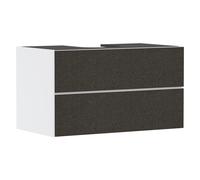 hansgrohe Xevolos E Meuble sous-lavabo, 2 tiroirs, 1 découpe au centre, 980x550x555mm, pour plan de toilette à poser, 54190660, Couleur: Corps blanc mat, façade textile gris foncé