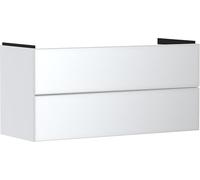 Hansgrohe Xevolos E Meuble sous-lavabo, 2 tiroirs, SoftClose, 1180x475x555mm, pour lavabo, 54184320, Couleur: Corps Blanc Mat, façade Blanc métallisé