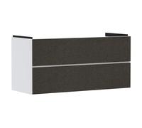 hansgrohe Xevolos E Meuble sous-lavabo, 2 tiroirs, SoftClose, 1180x475x555mm, pour lavabo, 54184660, Couleur: Corps blanc mat, façade textile gris foncé