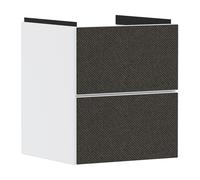 hansgrohe Xevolos E Meuble sous-lavabo, 2 tiroirs, SoftClose, 480x475x555mm, pour lave-mains, 54172660, Couleur: Corps blanc mat, façade textile gris foncé