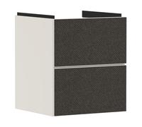 hansgrohe Xevolos E Meuble sous-lavabo, 2 tiroirs, SoftClose, 480x475x555mm, pour lave-mains, 54173660, Couleur: Corps beige sable mat, façade textile gris foncé