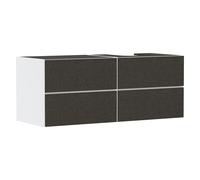 hansgrohe Xevolos E Meuble sous-lavabo, 4 tiroirs, 1 découpe à droite, 1370x550x555mm, pour console avec vasque à poser à droite, 54239660, Couleur: Corps blanc mat, façade textile gris foncé
