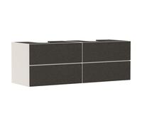 hansgrohe Xevolos E Meuble sous-lavabo, 4 tiroirs, 2 découpes, 1570x550x555mm, pour plan de toilette avec 2 vasques à poser, 54200660, Couleur: Corps beige sable mat, façade textile gris foncé