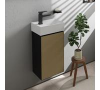 hansgrohe Xevolos E Armoire sous lavabo, 1 porte, charniÃšres Ã gauche, 340x245x555mm, pour lave-mains, 5416, Couleur (avant/corps): corps gris ardoise mat, faÃ§ade bronze structurÃ© - 54168390