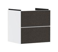 hansgrohe Xevolos E Armoire sous lavabo, 2 tiroirs, SoftClose, 580x475x555mm, pour lavabo, 54175660, Couleur: Corps blanc mat, façade textile gris foncé