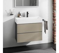 hansgrohe Xevolos E Armoire sous lavabo, 2 tiroirs, SoftClose, 780x475x555mm, pour lavabo, 54180390, Couleur: corps gris ardoise mat, façade bronze structuré