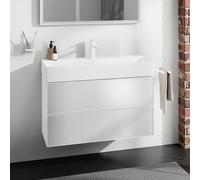 hansgrohe Xevolos E Armoire sous lavabo, 2 tiroirs, SoftClose, 980x475x555mm, pour lavabo, 54181320, Couleur: corps blanc mat, façade blanc métallisé