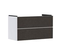 hansgrohe Xevolos E Armoire sous lavabo, 2 tiroirs, SoftClose, 980x475x555mm, pour lavabo, 54181660, Couleur: Corps blanc mat, façade textile gris foncé