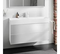 hansgrohe Xevolos E Meuble sous-lavabo, 2 tiroirs, SoftClose, 1180x475x555mm, pour lavabo, 54184320, Couleur: corps blanc mat, façade blanc métallisé