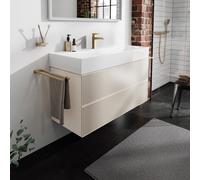 Hansgrohe Meuble sous-lavabo Xevolos E - 2 tiroirs - Beige sable (corps mat/façade métallisé)