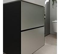 hansgrohe Xevolos E Meuble sous-lavabo, 2 tiroirs, SoftClose, 480x475x555mm, pour lave-mains, 54174770, Couleur: corps gris ardoise mat, façade gris ardoise métallique