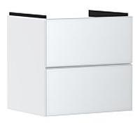 hansgrohe Xevolos E meuble sous-vasque 54175320 580x555x475mm, 2 tiroirs, blanc mat, blanc métallique