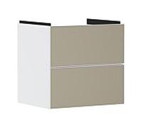 hansgrohe Xevolos E Armoire sous lavabo, 2 tiroirs, SoftClose, 580x475x555mm, pour lavabo, 54175390, Couleur: corps blanc mat, façade bronze structuré
