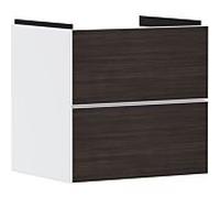 hansgrohe Xevolos E meuble sous-vasque 54175730 580x555x475mm, 2 tiroirs, blanc mat, chêne foncé