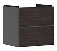 hansgrohe Xevolos E meuble sous-vasque 54177730 580x555x475mm, 2 tiroirs, gris ardoise mat, chêne foncé