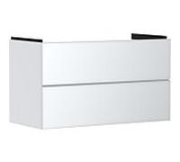 hansgrohe Xevolos E Armoire sous lavabo, 2 tiroirs, SoftClose, 980x475x555mm, pour lavabo, 54181320, Couleur: corps blanc mat, façade blanc métallisé