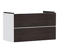 hansgrohe Xevolos E Armoire sous lavabo, 2 tiroirs, SoftClose, 980x475x555mm, pour lavabo, 54181730, Couleur: corps blanc mat, façade chêne foncé