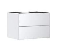 hansgrohe Xevolos E Meuble sous-lavabo, 2 tiroirs, 1 découpe au centre, 780x550x555mm, pour plan de toilette à poser, 54187320, Couleur: corps blanc mat, façade blanc métallisé