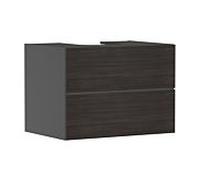 hansgrohe Xevolos E Meuble sous-lavabo, 2 tiroirs, 1 découpe au centre, 780x550x555mm, pour plan de toilette à poser, 54189730, Couleur: Corps gris ardoise mat, façade chêne foncé