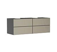 hansgrohe Xevolos E meuble sous-vasque 54201390 1570x555x550mm, 4 tiroirs, gris ardoise mat, structure bronze