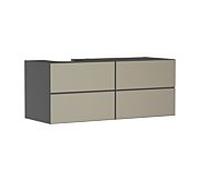 hansgrohe Xevolos E meuble sous-vasque 54238390 1370x555x550mm, 4 tiroirs, gauche, gris ardoise mat, structure bronze