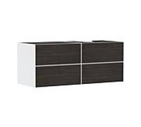 hansgrohe Xevolos E meuble sous-vasque 54239730 1370x555x550mm, 4 tiroirs, droite, blanc mat, chêne foncé