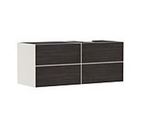 hansgrohe Xevolos E meuble sous-vasque 54240730 1370x555x550mm, 4 tiroirs, droite, beige sable mat, chêne foncé