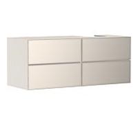 hansgrohe Xevolos E Meuble sous-lavabo, 4 tiroirs, 1 découpe à droite, 1370x550x555mm, pour console avec vasque à poser à droite, 542, Couleur (avant/corps): Corps beige sable mat, façade beige sable métallisé - 54240790