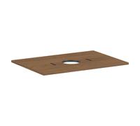 hansgrohe Xilesa E Console avec découpe au centre pour lavabo à poser sans trou de robinetterie, 780x550x16mm, 54275550, Couleur: Chêne Cachemire