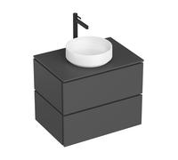 hansgrohe Xilesa E meuble sous-lavabo, 2 tiroirs, pour console découpe au centre, 780x550x620mm, 54299760, Couleur: Gris ardoise mat