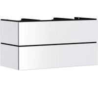 hansgrohe Xilesa E meuble sous-lavabo, 2 tiroirs PushOpen, pour plan de toilette découpe au centre, 1180x550x620mm, 54304700, Couleur: Blanc mat