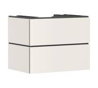 hansgrohe Xilesa E meuble sous-lavabo, 2 tiroirs PushOpen, pour plan de toilette découpe au centre, 780x550x620mm, 54300780, Couleur: Beige sable mat