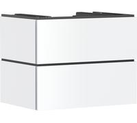 hansgrohe Xilesa E meuble sous-lavabo, 2 tiroirs PushOpen, pour plan de toilette découpe au centre, 780x550x620mm, 54300700, Couleur: Blanc mat