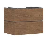 hansgrohe Xilesa E meuble sous-lavabo, 2 tiroirs PushOpen, pour plan de toilette découpe au centre, 780x550x620mm, 54300550, Couleur: Chêne Cachemire