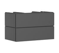 hansgrohe Xilesa E meuble sous-lavabo, 2 tiroirs PushOpen, pour plan de toilette découpe au centre, 980x550x620mm, 54302760, Couleur: Gris ardoise mat
