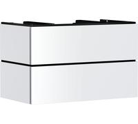 hansgrohe Xilesa E meuble sous-lavabo, 2 tiroirs PushOpen, pour plan de toilette découpe au centre, 980x550x620mm, 54302700, Couleur: Blanc mat