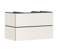 hansgrohe Xilesa E meuble sous-lavabo, 2 tiroirs PushOpen, pour plan de toilette découpe au centre, 980x550x620mm, 54302780, Couleur: Beige sable mat