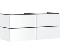 hansgrohe Xilesa E meuble sous-lavabo, 4 tiroirs, pour console découpe au centre, 1375x550x620mm, 54305700, Couleur: Blanc mat