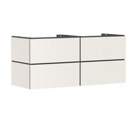 hansgrohe Xilesa E meuble sous-lavabo, 4 tiroirs PushOpen, pour plan de toilette découpe au centre, 1375x550x620mm, 54306780, Couleur: Beige sable mat