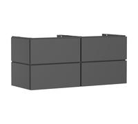 hansgrohe Xilesa E meuble sous-lavabo, 4 tiroirs PushOpen, pour plan de toilette découpe au centre, 1375x550x620mm, 54306760, Couleur: Gris ardoise mat
